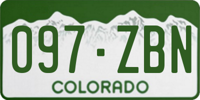 CO license plate 097ZBN