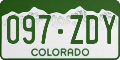 CO license plate 097ZDY