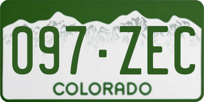 CO license plate 097ZEC