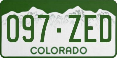 CO license plate 097ZED