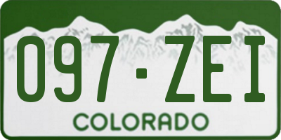 CO license plate 097ZEI