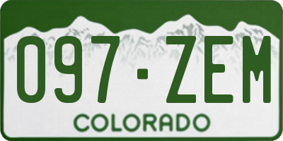 CO license plate 097ZEM