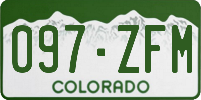 CO license plate 097ZFM