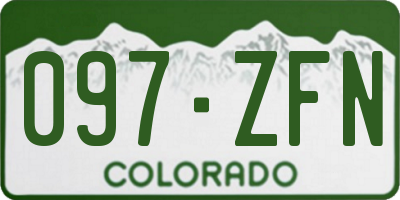CO license plate 097ZFN