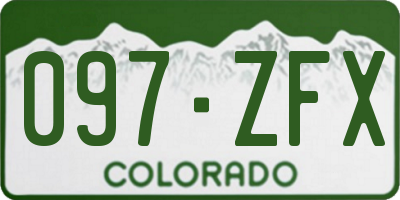 CO license plate 097ZFX