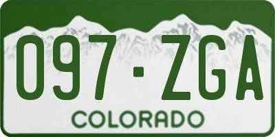 CO license plate 097ZGA