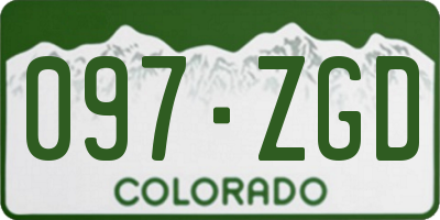 CO license plate 097ZGD