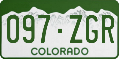 CO license plate 097ZGR