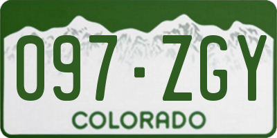 CO license plate 097ZGY