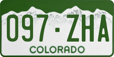 CO license plate 097ZHA
