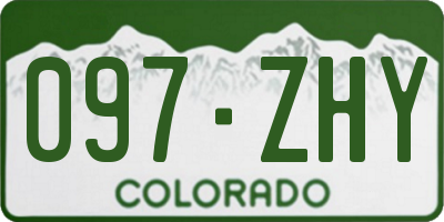 CO license plate 097ZHY