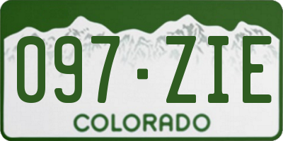 CO license plate 097ZIE