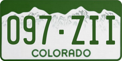 CO license plate 097ZII