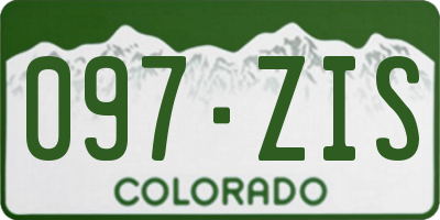 CO license plate 097ZIS