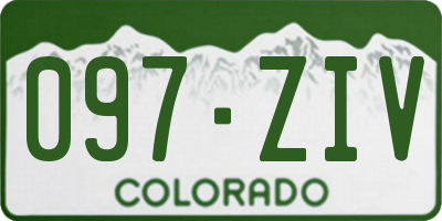 CO license plate 097ZIV