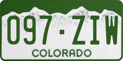 CO license plate 097ZIW