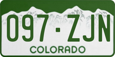 CO license plate 097ZJN