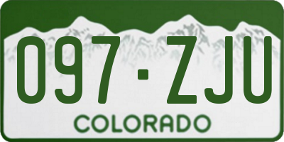 CO license plate 097ZJU