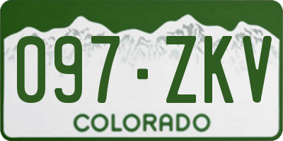 CO license plate 097ZKV
