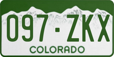 CO license plate 097ZKX