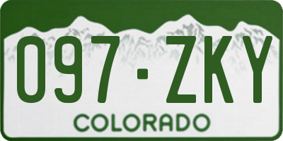 CO license plate 097ZKY