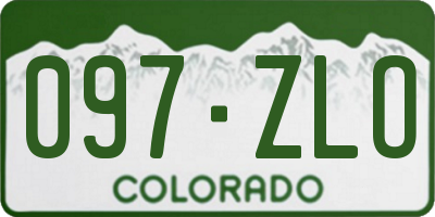 CO license plate 097ZLO
