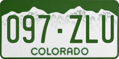 CO license plate 097ZLU