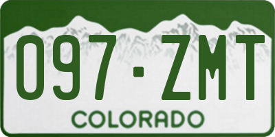 CO license plate 097ZMT