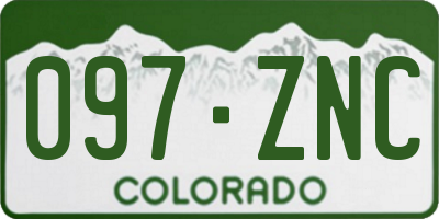 CO license plate 097ZNC