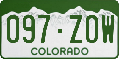 CO license plate 097ZOW