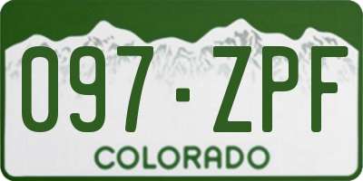 CO license plate 097ZPF