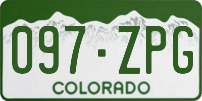 CO license plate 097ZPG