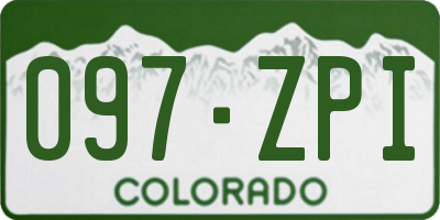 CO license plate 097ZPI