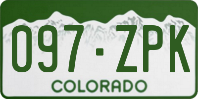 CO license plate 097ZPK