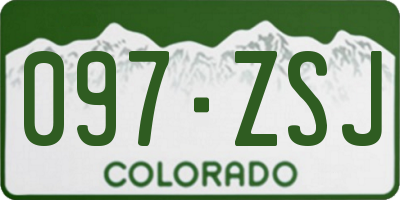 CO license plate 097ZSJ