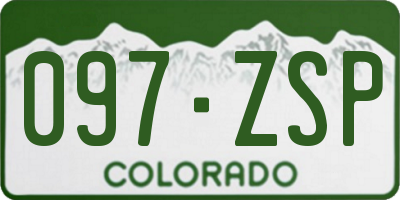 CO license plate 097ZSP