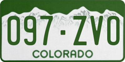 CO license plate 097ZVO