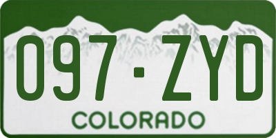CO license plate 097ZYD