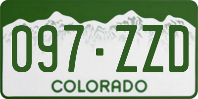 CO license plate 097ZZD