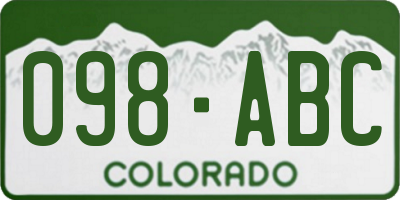 CO license plate 098ABC