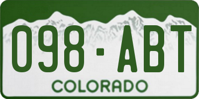 CO license plate 098ABT