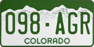 CO license plate 098AGR
