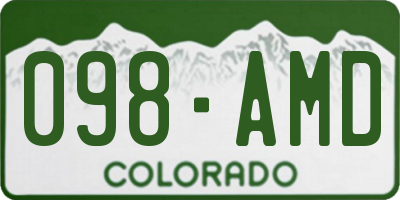 CO license plate 098AMD