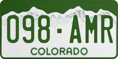 CO license plate 098AMR
