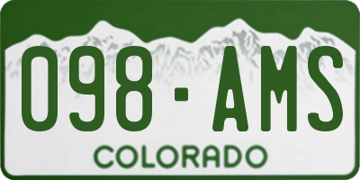 CO license plate 098AMS