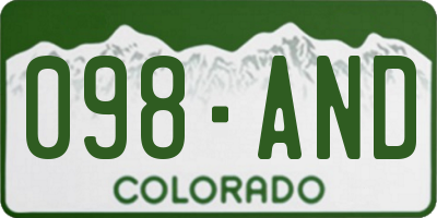 CO license plate 098AND