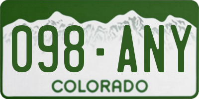 CO license plate 098ANY