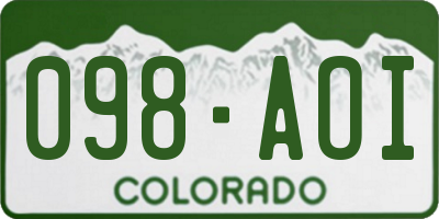 CO license plate 098AOI
