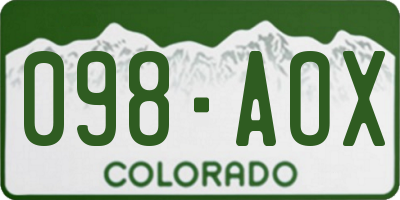 CO license plate 098AOX