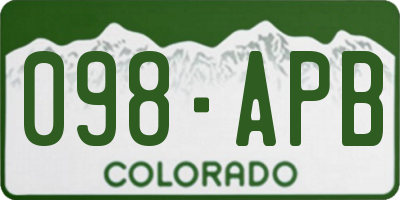 CO license plate 098APB